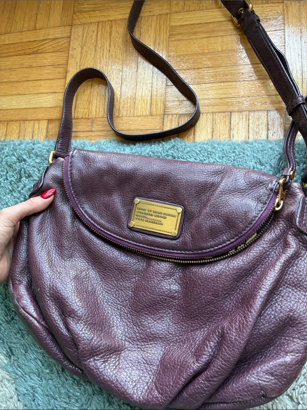 Marc by Marc Jacobs Plum Purple Leather Crossbody Shoulder Bag
